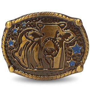 Fivela INFANTIL Country Boi 062 5x4 - Ouro Velho