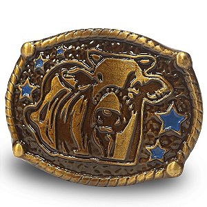 Fivela INFANTIL Country Boi 062 5x4 - Ouro Velho