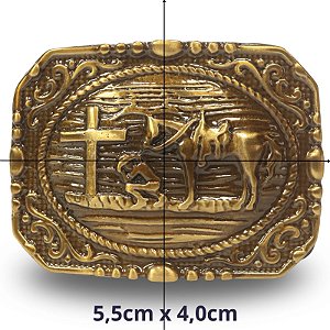 Fivela INFANTIL Country Memórias 064 5x4 - Ouro Velho