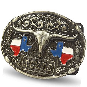 Fivela INFANTIL Country Texas Longhorn 065 5x4 - Envelhecido