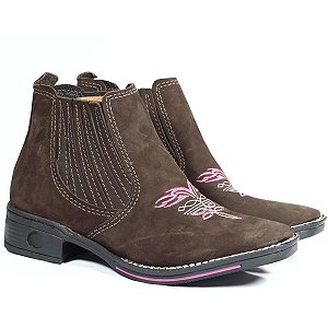 Botina Feminina Tribal Rosa - Café Nobook - 12201