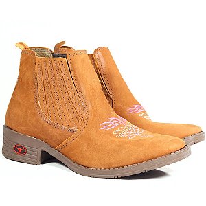 Botina Feminina Tribal Rosa - Café Ferrugem - 12201