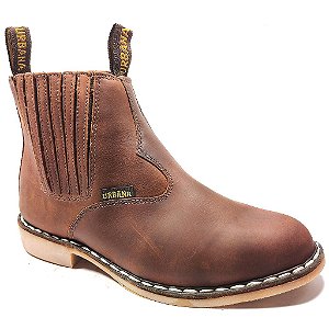 BOTINA VIRA FRANCESA 041 - COSTURADA A MÃO – tabaco crazy horse