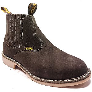 BOTINA VIRA FRANCESA 041 - COSTURADA A MÃO – nobuck castanho