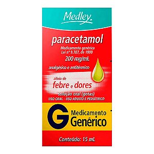 Paracetamol 220mg/ml Genérico Medley Gotas 15ml
