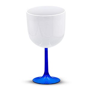 Taça Gin de Polímero Branco Resinada para Sublimação, Base Colorida