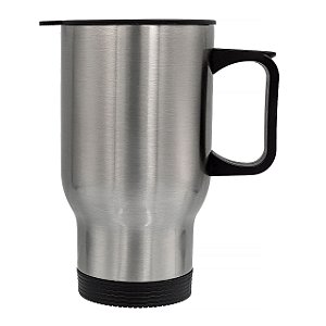Copo Térmico Veicular de Inox com Tampa - 500ml - Prata