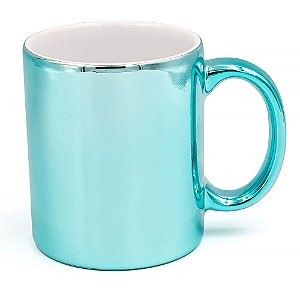 Caneca para Sublimação Cromada 325ml - Azul Claro