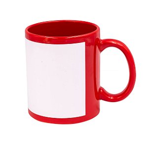 Caneca para Sublimação  Vermelha com Faixa Branca