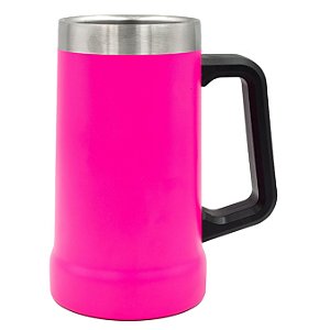 Caneca Térmica Cerveja em Aço Inox - 709ml - Rosa