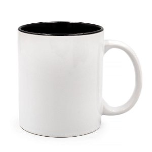 Caneca para Sublimação de cerâmica Branca com Interior Preto