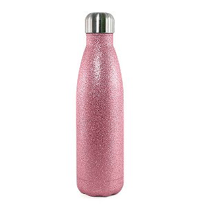 Garrafa Térmica para Sublimação Glitter Rosa - 500ml