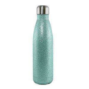 Garrafa Térmica para Sublimação Glitter Azul Tiffany - 500ml