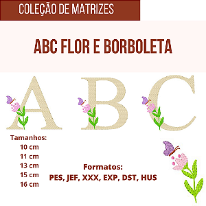 Coleção de Matrizes ABC Flor e Borboleta