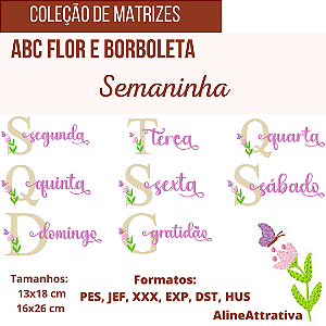 Coleção de Matrizes - ABC Flor e Borboleta Semaninha