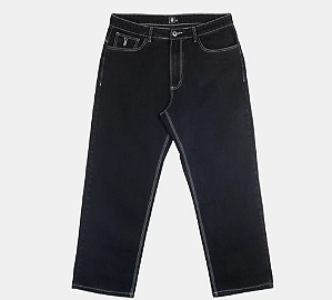 Calça Gorilla Jeans Preto / Costura Branca