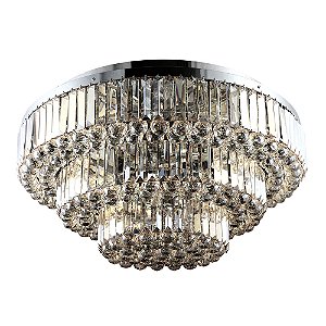 Plafon Dijon Cromado Transparente (D)80Cm 13xE14 | AQ008L