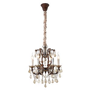 Lustre Passy Bronze E Conhaque (D)45Cm (A)50Cm 6Xe14 | AQ028S