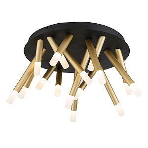Plafon Sobrepor Manacá Dourado Preto (D)62cm 16W | BD001M