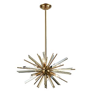 Pendente Nix Bronze e Cristal (D)66Cm(A)38Cm 6xE14 | BO013S