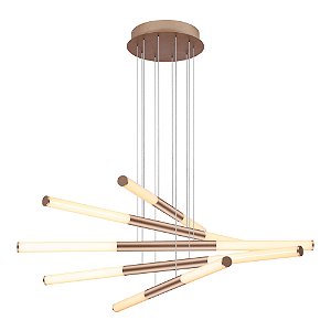 Pendente Palito Dourado (C)90cm (L)90cm (A)23cm 10xLED 2700K | CD014