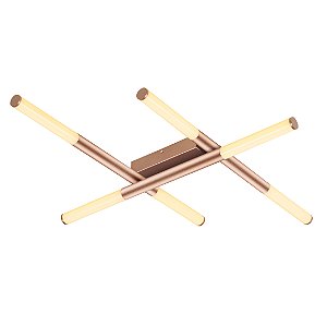 Plafon Sobrepor Palito Dourado (C)86Cm 6x6W 2700K | CD017