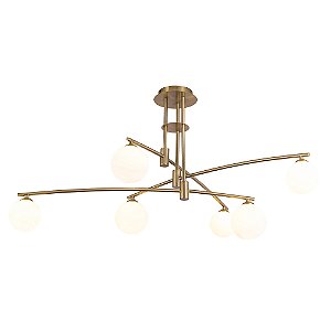 Plafon Calder Dourado Branco (C)116cm (A)52cm 6xG9 | DW004