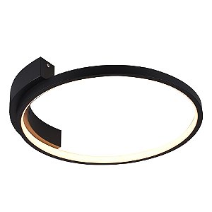 Plafon Bambolê Preto (D)40cm (A)6cm 1x24W 3000K | FO026SB