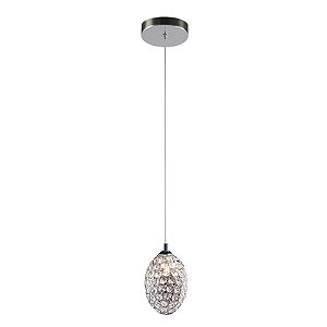 Pendente Goutte Cromado Transp (D)10Cm (A)15Cm 1xG9 | GA014