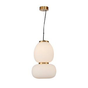 Pendente Tru Dourado Branco (D)24cm (A)36.5cm 21W 3000K | HC004