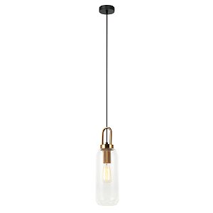 Pendente Guri Bronze Preto Vidro (D)13Cm (A)31Cm 1xE27 | HL005