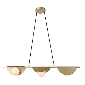 Pendente Cacau Dourado E Branco (L)98.5Cm 3xG9 | HL010