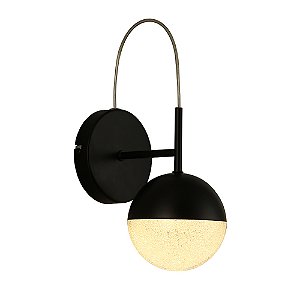 Arandela Media Luna Preto (C)18cm (A)27.5cm 6W 3000K | HM004B