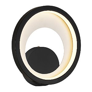 Arandela / Plafon Loop Preto (D)22Cm 10W 3000K | HM006WB