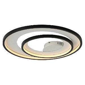 Plafon Loop Preto Branco (D)62 + 42cm 60W 3000K | HM008WB