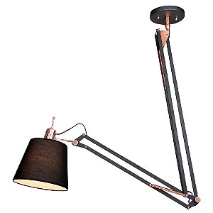 Pendente Scope Preto Cobre (D)25Cm (A)142Cm 1xE27 | HU1002B