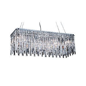 Pendente Charm Cromado Cristal Transp (C)80Cm 11Xg9 | HU2161
