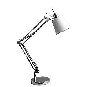 Abajur Scope Cromado E Branco (D)15Cm (A)72Cm | HU3002C