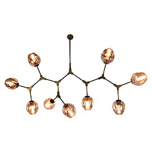 Pendente Orbe Preto Champanhe (C)150Cm 9xE27 | KY001L