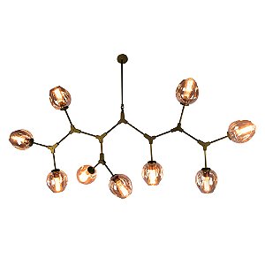 Pendente Orbe Dourado Champanhe (C)150Cm 9xE27 | KY001LG