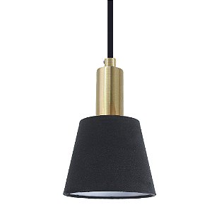 Pendente Pipe Dourado Preto (A)19.5Cm 1xE14 | ME001