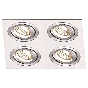 Spot Embutir Ecco 4Xminidicroica Bivolt Prata | NS5104A