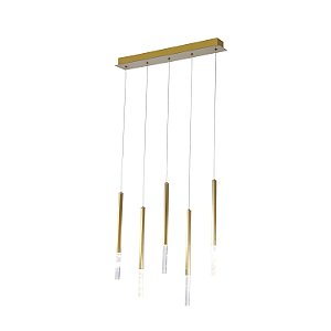 Pendente Pétra Dourado (C)60Cm (A)44Cm 5x3W 3000K | OC001R