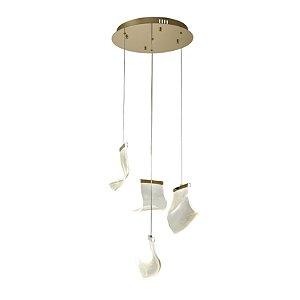 Pendente Onda Dourado Transparente (D)40Cm 3000K | OC008L