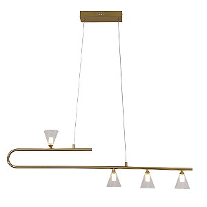 Pendente Cálix Dourado Metal (C)110cm 12W 2700K | OC019