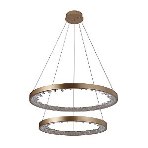 Pendente Milenium Dourado (D)60Cm 80W 3000K | OC027