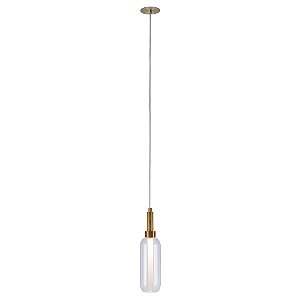 Pendente Lampião Dourado Vidro (A)37Cm 5W 3000K | RB001