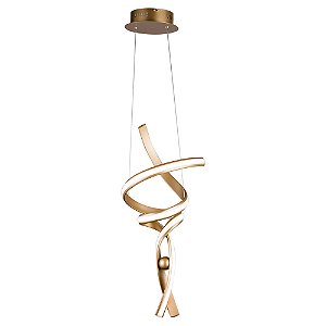Pendente Fluire Dourado (D)28Cm (A)74Cm 30W 3000K | RE005
