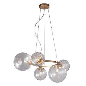 Pendente Oxala Dourado Transp (C)62.3cm (L)49.6cm 5xG9 | RE010S