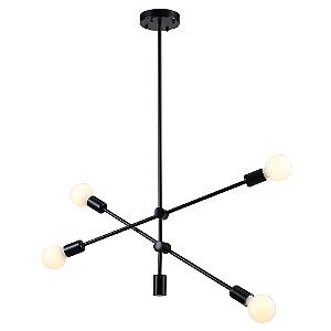 Pendente Ipanema Preto (D)68Cm (A)139Cm 4Xe27 | RM003B